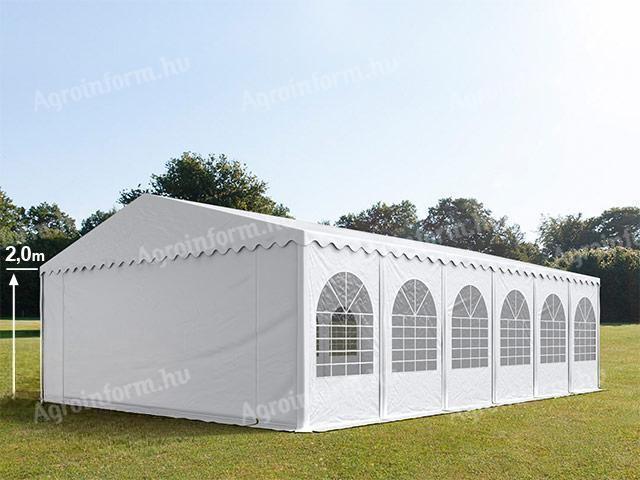 Professionelles Eventzelt 8x12 m, PVC 800 weiß, mit verstärkter Struktur, Boden