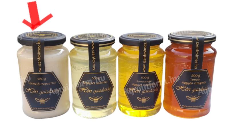 Creamed, microfiltered rapeseed honey