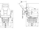 Pneumatischer Traktorsitz aus Stoff mit Armlehnen