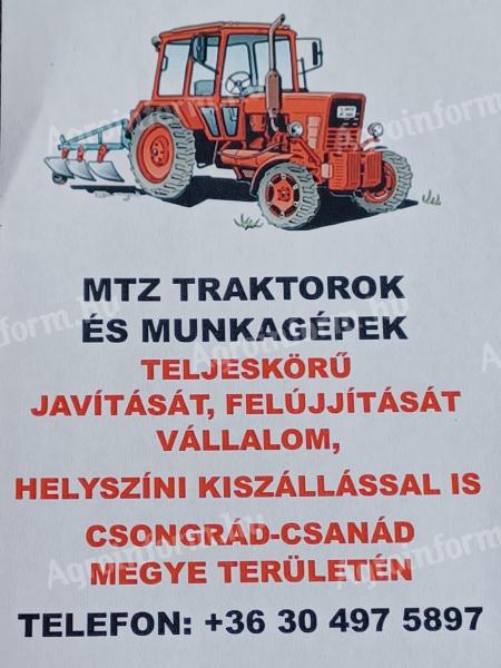 Opravy traktorů Mtz