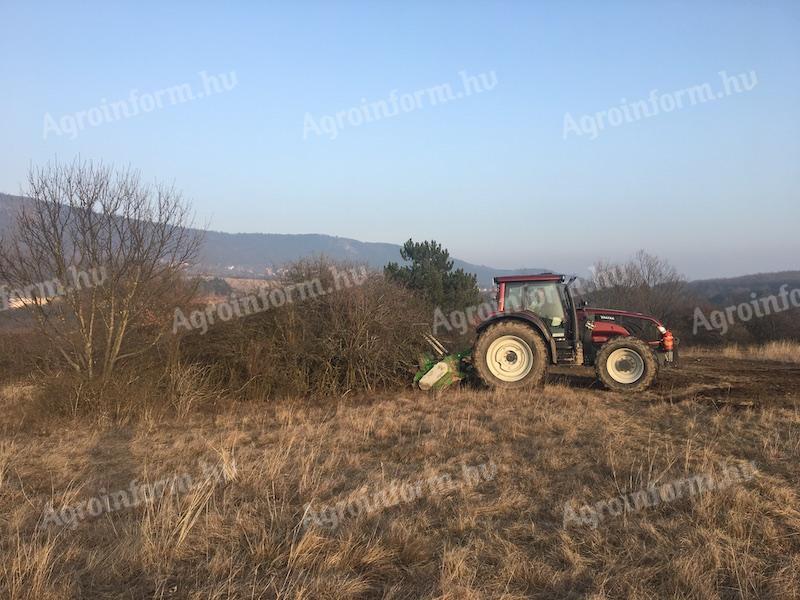 Land clearing, stalk crushing, mulching with forestry crusher