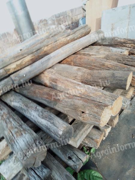 Short wooden poles