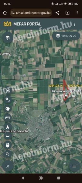 5.86 hectares of arable land for sale in Hajdúszoboszló