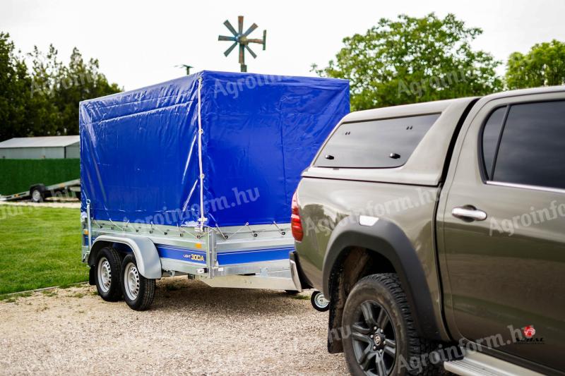 New Vesta 300 trailer + tarpaulin + number plate now gross 987 000 Ft