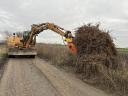 Forstwirtschaftliche Durchforstung, Baumstumpfentfernung, Holzverladung, Drehbohren, Erdarbeiten, Abriss