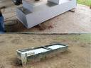 Watering trough with floating valve, 3 m long, 1 cubic metre, for cattle, horses, painted, thick