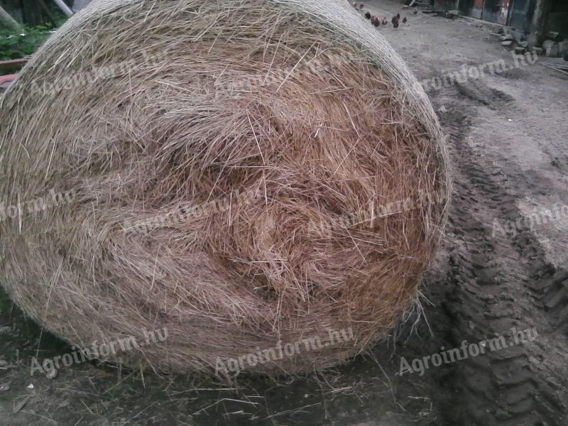 Round baled meadow hay for sale