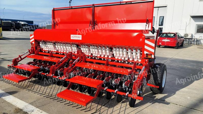 AGRIMAC grain drill with 3,00-3,50-4,00 m fertiliser spreader