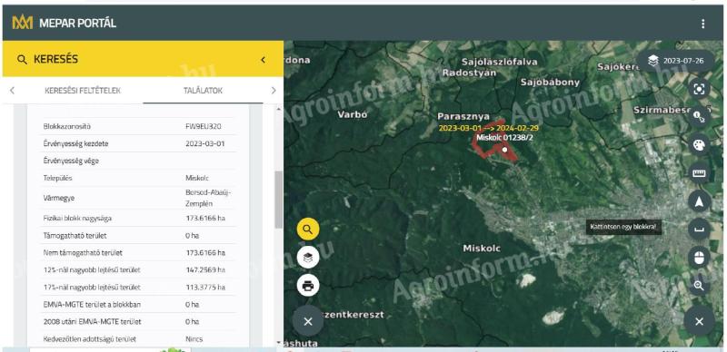 Forest part for sale Miskolc HRSZ 01238/2