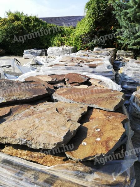 Yellowish brown andesite paving stone for sale