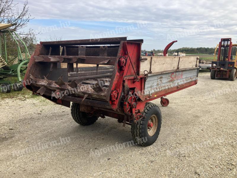 Small fertilizer spreader, double roller, with gimbal