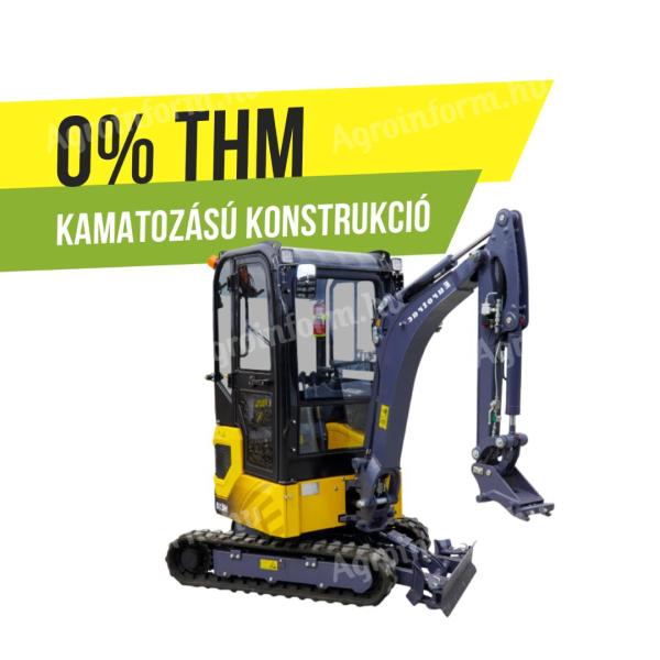 Mini-excavator rotativ, cu pneuri, cuțit cabină / Eurotrac HE18-SR - 0 % APR