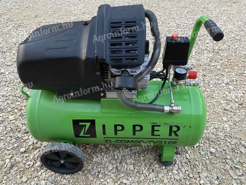 Kompresor, 2 valec, mazaný olejom, 2,2 kW, V valec, 50 L, 8 Bar * ZIPPER ZI-COM 50-2V510E