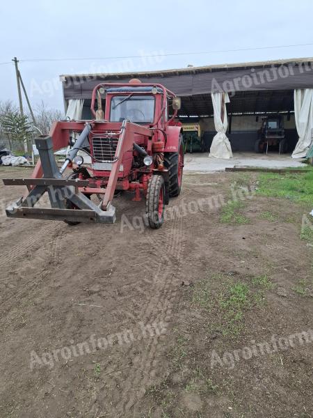 Mtz 50 with front loader, bale fork, soil bucket, big bag bag lifter, manure fork