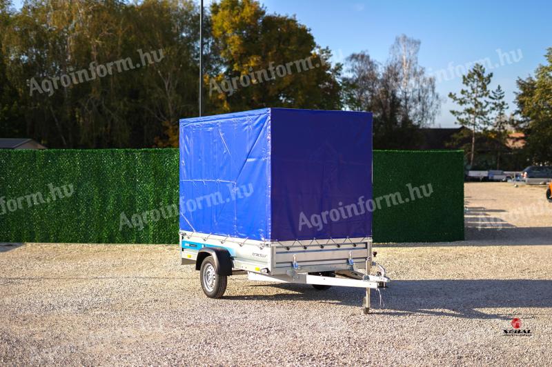 New Tractus 250 trailer with tarpaulin (180 cm), with registration plate 749.000 Ft