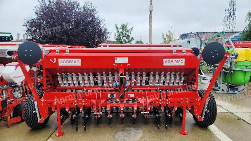 AGRIMAC grain drill with 3,00-3,50-4,00 m fertiliser spreader