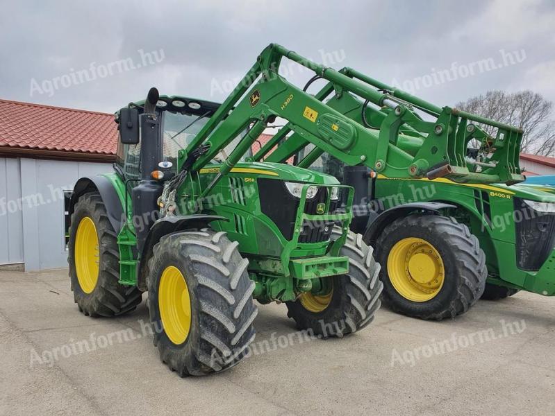 John Deere 6215R TLS + čelní nakladač z výroby