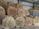 Round bale of lucerne from container