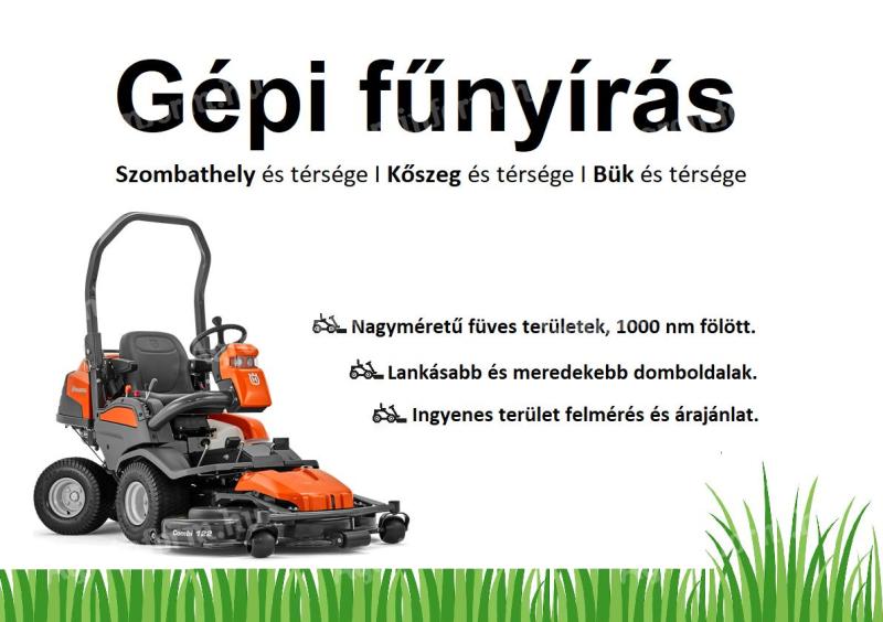 Mechanical lawn mowing in Vas County, Szombathely, Kőszeg and Bük