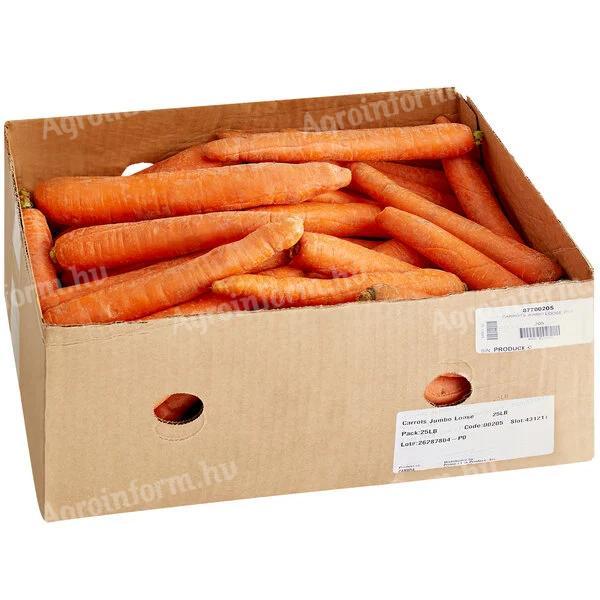 Washed carrots available