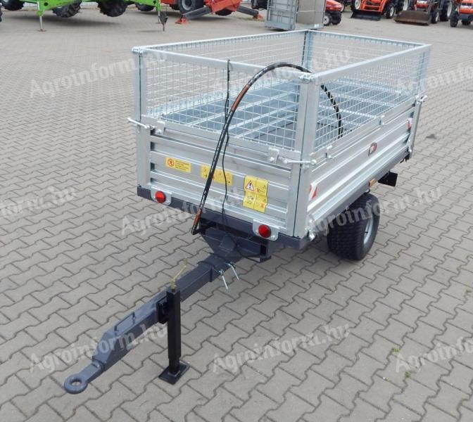 TRX RM25 two-axle 2.5 t tipping trailer with lift, with lighting