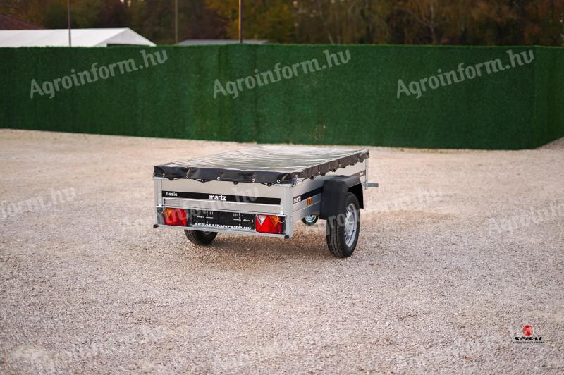 Remorcă nouă Martz 200 flatbed cu plăcuță de înmatriculare, numai 462.000 Ft