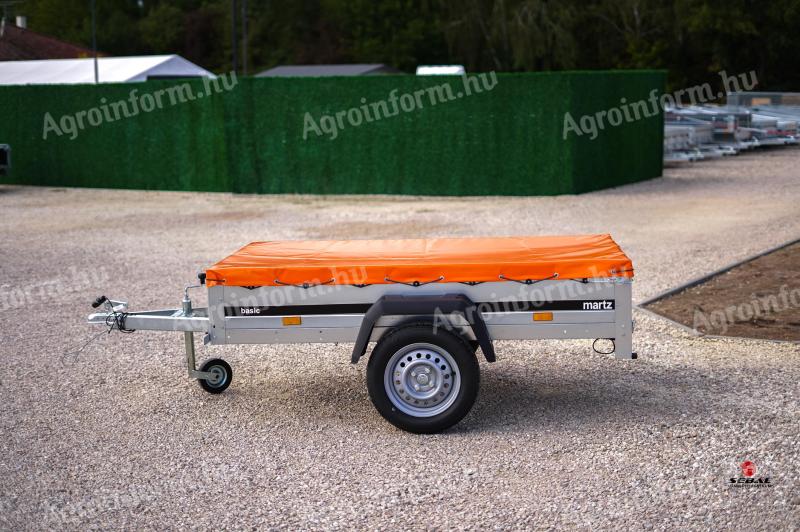 Remorcă nouă Martz 200 flatbed cu plăcuță de înmatriculare, numai 462.000 Ft