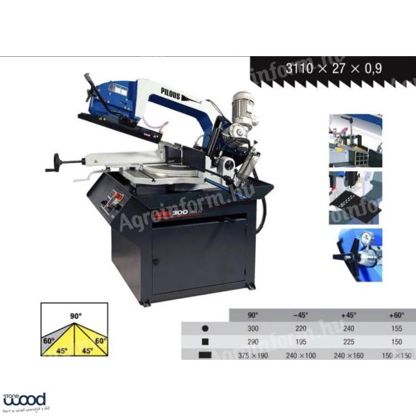 Grawitacyjna hydrauliczna piła taśmowa PILOUS ARG 300 PLUS H.F.