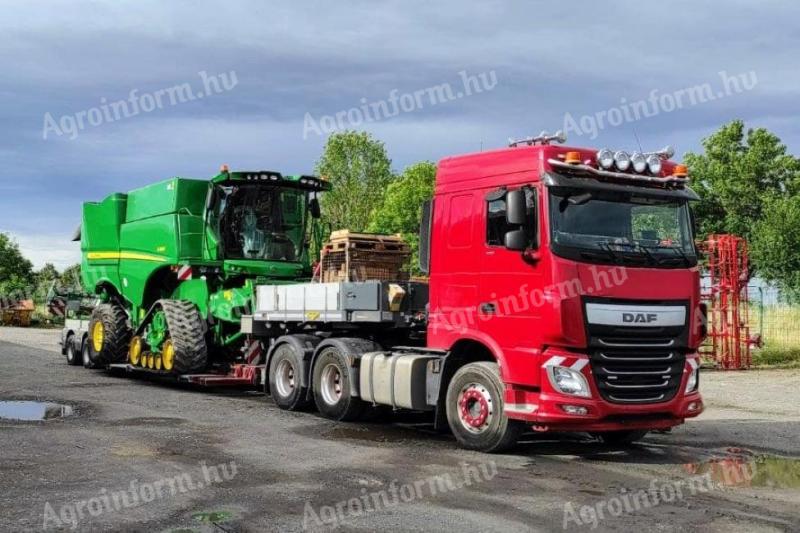 Transport mașini: combină, tractor, MTZ, casă mobilă, Dutra, New Holland, Claas, cisternă, John Deere, plug