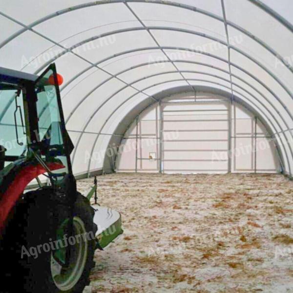 10 x 20 x 5 m basic white storage tent (semicircular curved)