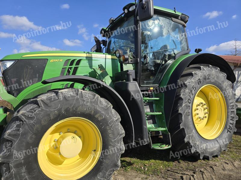 John Deere 6190R z bogatym wyposażeniem i bardzo niskim przebiegiem + ładowarka HAUER POM-VX170 h.