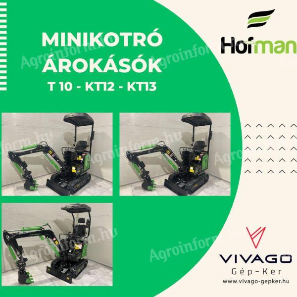 HOFMAN mini bageri, rovokopači T10 - KT12 - KT13