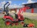 TYM T194 Branson kis tractor (140 cm tengelyszélességű kaszával), homlokrakodóval