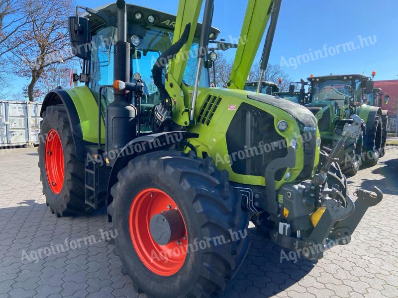 Claas Arion 650 CIS with factory front loader, front hydraulics and front TLT