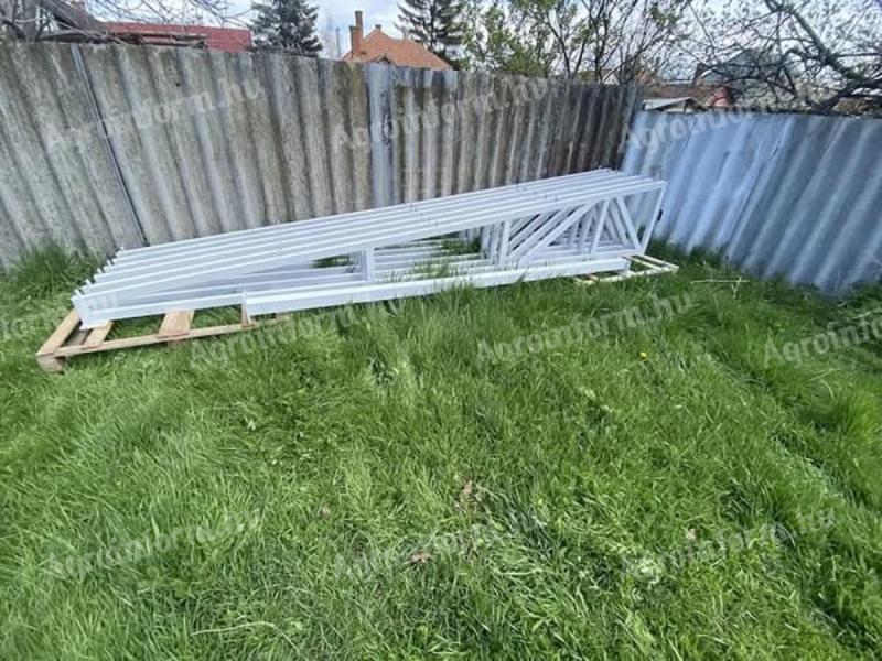 Semi roofed small shed frame, shed frame, iron frame, steel frame, garage, machine room, storage 4,5 x 20 m