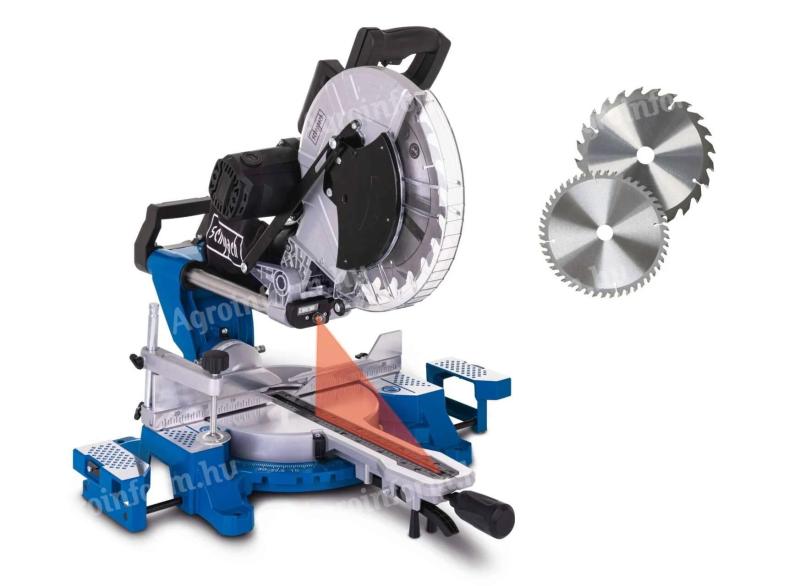 Saw for pulling, beveling and mitring, 2000 W / 305 mm, + 2 saw blades * Scheppach HM140L *