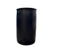 220 litre, black plastic drums with fixed top