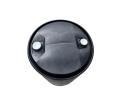 220 litre, black plastic drums with fixed top