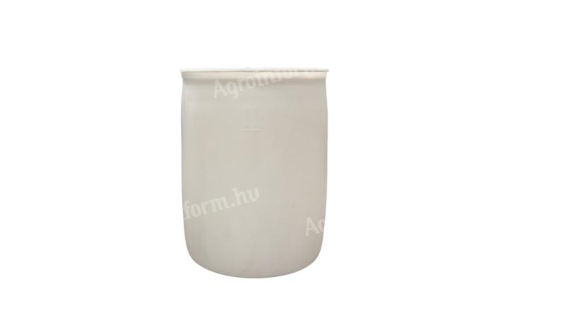 160 litre UN certified plastic barrel, washed, natural colour