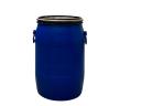 Plastic, removable top 50 litre blue plastic drums