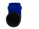 Plastic, removable top 50 litre blue plastic drums