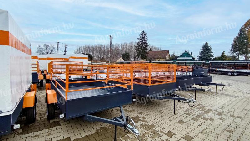New, strong, welded trailer for sale in several sizes! Ready for immediate delivery, no need to wait
