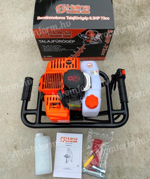 Earth drill Soil drill 73 cm³ / 6,3 HP Pit drill + 100, 200, 300 drill * Haina H-1901 *
