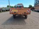 Single-axle tipper trailer with iron sides and platform