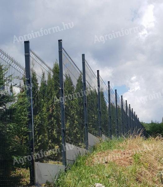 3D panel fence construction, wild net, wire mesh, wire netting, post, gate, wire