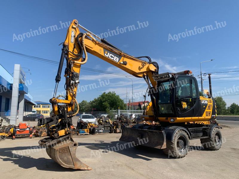 JCB JS145W Rototilt with Engcon and Leica Icon 2D Laser system, rubber wheel excavator