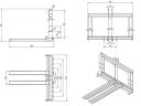 Tractor three-point drawbar pallet fork