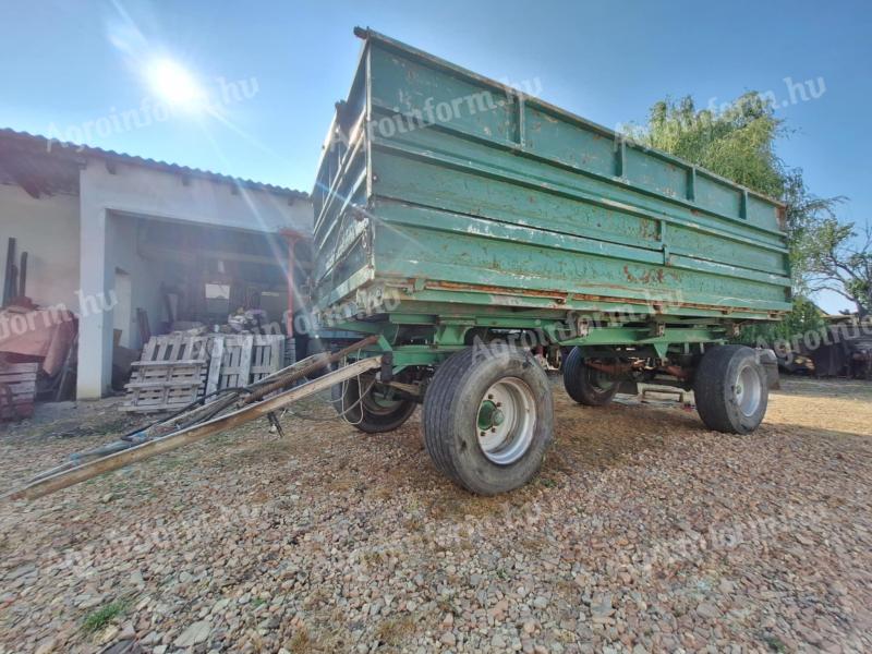 Trailer, tipper, HW8011, red license plate, truck wheel, 140 cm height, manure transport side opening, good brakes and tilting rollers