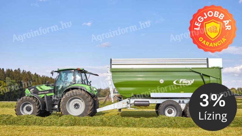 Tandem teknős billentős pótkocsi  Fliegl TMK 190 FOX (19 t) (hasznos térfogat: kb. 21 m3), KÉSZLETEN, KEDVEZŐ ÁRON! 