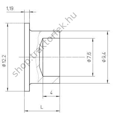 Szegecs D9,4x6,6 mm MIBA/ T0